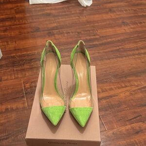 Gianvito Rossi Lime Green Suede Heels